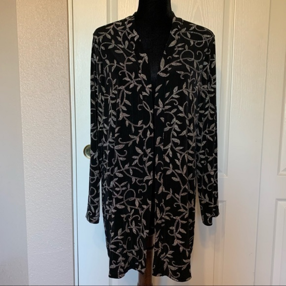 NWT CitiKnits QVC acetate Open Front Shirt Jacket Size‎ Large